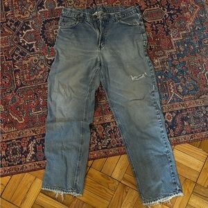 Carhartt Light Blue Denim Distressed Baggy Straight Jeans